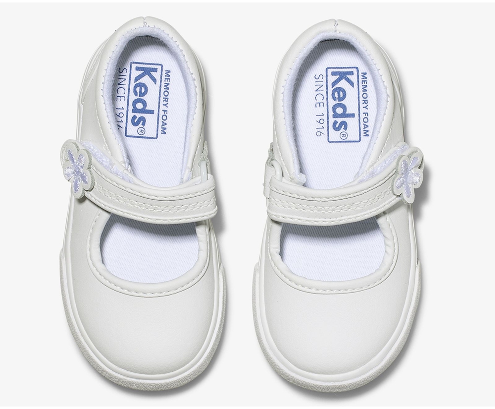 Slip On Παιδικα - Keds Ella Mary Jane - Λευκα - HDWUB1705